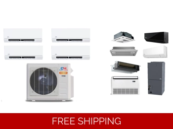 C&H 4-Zone 23 SEER2 Mini Split H-Heat Pump AC (-22°F) E-Star: 12.5 EER/10.5 HSPF (R454B)